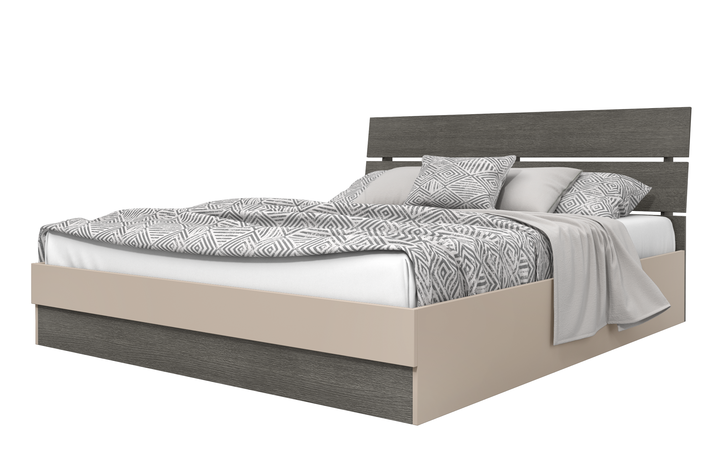 Pat dublu 160/200 Medeea + saltea, casmir + antracit mat  6